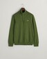 Gant Cotton Flamme Slub Textured Effect Half Zip Pullover Pine Green