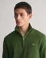 Gant Cotton Flamme Slub Textured Effect Half Zip Pullover Pine Green