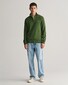 Gant Cotton Flamme Slub Textured Effect Half Zip Trui Pine Green