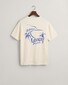 Gant Cotton Front And Back Graphic Crew Neck T-Shirt Cream