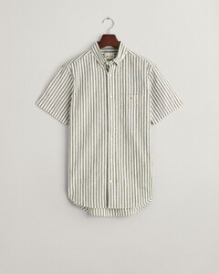 Gant Cotton Linen Allover Yarn Dyed Stripes Shirt Pine Green