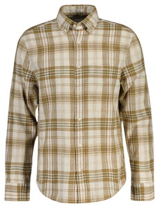 Gant Cotton Linen Multi Check Button-Down Shirt Creamed White
