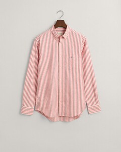Gant Cotton Linen Multi Stripe Button Down Shirt Sunset Pink