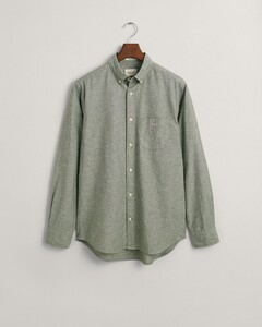 Gant Cotton Linen Uni Button Down Shirt Pine Green