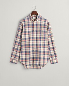 Gant Cotton Linen Yarn Dyed Check Shirt Dusty Blue Sea