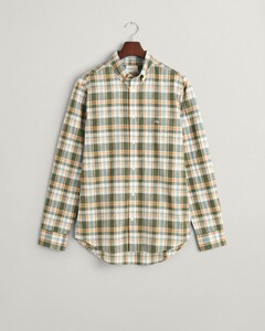 Gant Cotton Linen Yarn Dyed Check Shirt Pine Green