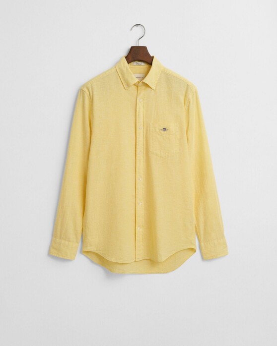 Gant Cotton Linnen Button-Down Overhemd Banana Yellow
