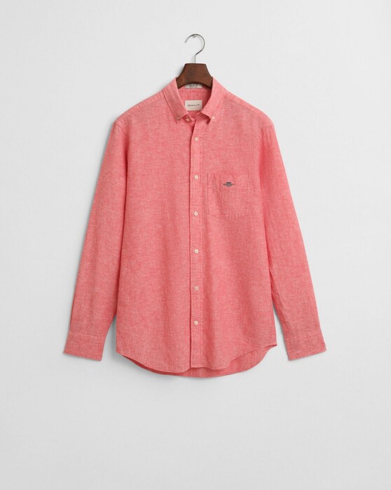 Gant Cotton Linnen Button-Down Overhemd Brick Red