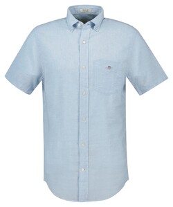 Gant Cotton Linnen Button-Down Overhemd Fresh Blue