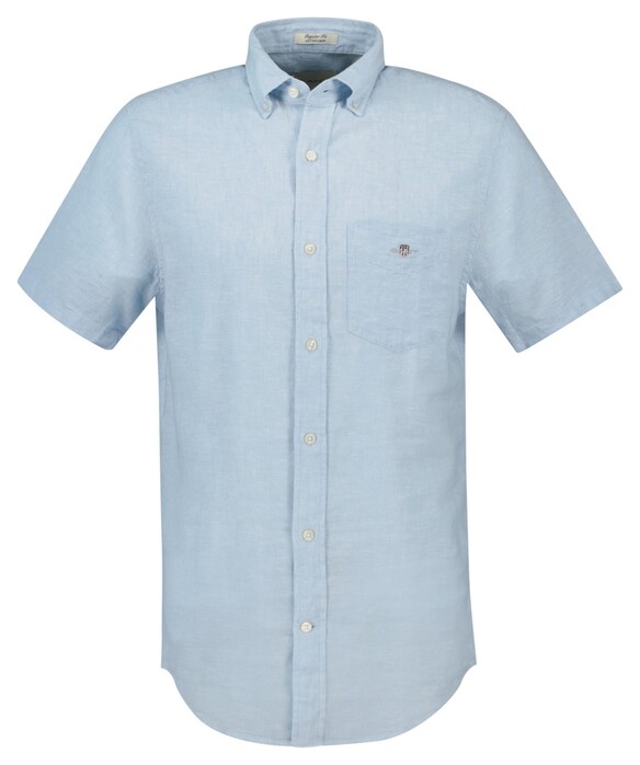 Gant Cotton Linnen Button-Down Overhemd Fresh Blue