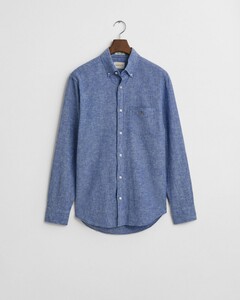 Gant Cotton Linnen Button-Down Overhemd Rich Blue