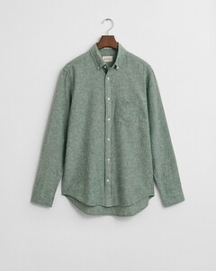 Gant Cotton Linnen Button-Down Overhemd Woody Green
