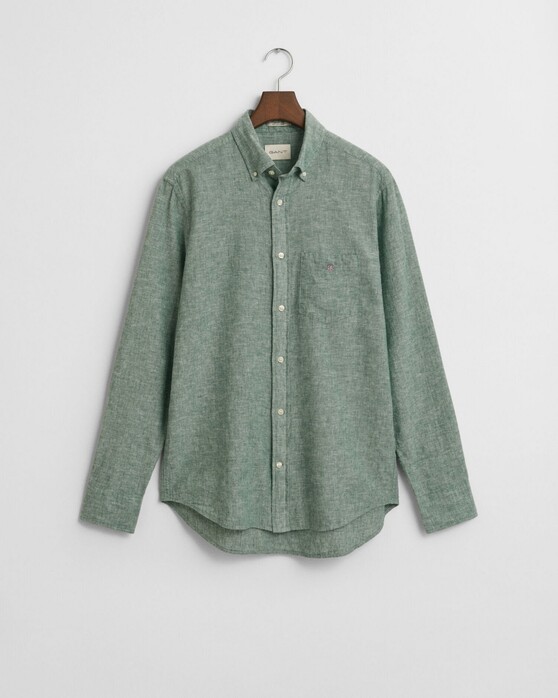 Gant Cotton Linnen Button-Down Overhemd Woody Green