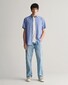 Gant Cotton Linnen Short Sleeve Button Down Overhemd Rich Blue