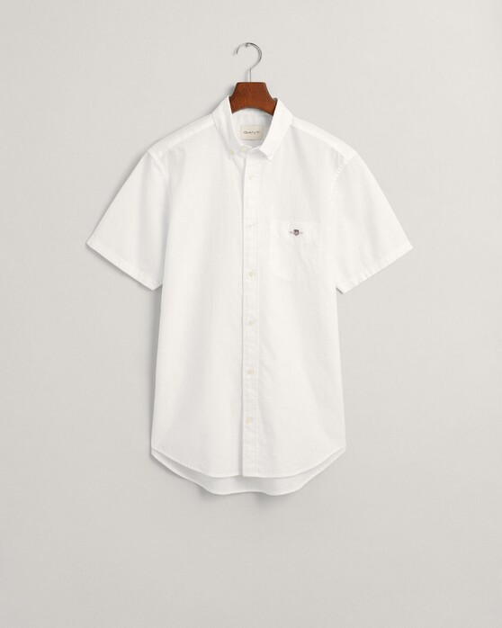 Gant Cotton Linnen Short Sleeve Button Down Overhemd Wit