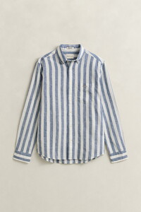 Gant Cotton Linnen Stripe Button-Down Overhemd Vintage Blue