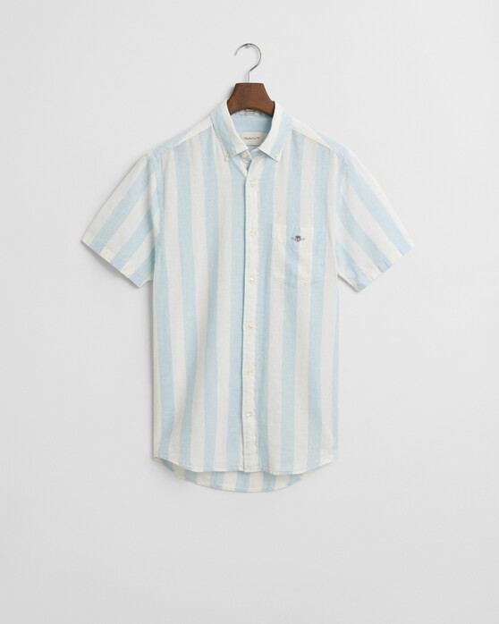 Gant Cotton Linnen Yarn Dyed Stripes Overhemd Fresh Blue