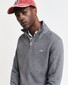 Gant Cotton Merino Uni Color Micro Textured Half Zip Pullover Dark Grey Melange