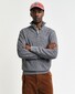 Gant Cotton Merino Uni Color Micro Textured Half Zip Pullover Dark Grey Melange