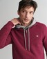 Gant Cotton Merino Uni Color Micro Textured Half Zip Pullover Wine Red