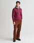 Gant Cotton Merino Uni Color Micro Textured Half Zip Pullover Wine Red