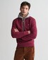 Gant Cotton Merino Uni Color Micro Textured Half Zip Pullover Wine Red