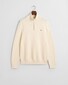 Gant Cotton Merino Uni Color Micro Textured Half Zip Trui Cream