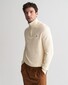 Gant Cotton Merino Uni Color Micro Textured Half Zip Trui Cream