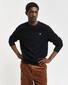 Gant Cotton Micro Textured Crew Neck Pullover Black