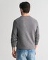 Gant Cotton Micro Textured Crew Neck Pullover Dark Grey Melange