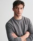 Gant Cotton Micro Textured Crew Neck Pullover Dark Grey Melange