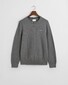 Gant Cotton Micro Textured Crew Neck Pullover Dark Grey Melange