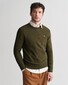 Gant Cotton Micro Textured Crew Neck Pullover Juniper Green