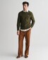 Gant Cotton Micro Textured Crew Neck Pullover Juniper Green