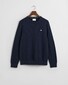 Gant Cotton Micro Textured Crew Neck Trui Avond Blauw