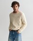 Gant Cotton Micro Textured Crew Neck Trui Cream