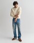 Gant Cotton Micro Textured Crew Neck Trui Cream