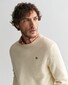 Gant Cotton Micro Textured Crew Neck Trui Cream