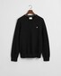 Gant Cotton Micro Textured Crew Neck Trui Zwart