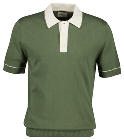 Gant Cotton Modal Polo Pullover Luxury Contrast Stripe Details Poloshirt Dry Herb Green