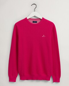 Gant Cotton Piqué Crew Neck Trui Beautyberry Pink