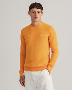 Gant Cotton Piqué Crew Neck Trui Dahlia Orange