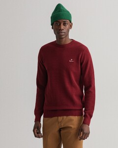 Gant Cotton Piqué Crew Neck Trui Plumped Red
