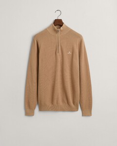 Gant Cotton Piqué Half-Zip Pullover Dark Khaki