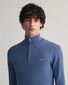 Gant Cotton Piqué Half-Zip Pullover Denim Blue
