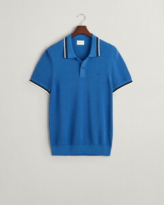 Gant Cotton Piqué Short Sleeve Contrast Tipping Polo Rich Blue