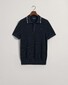 Gant Cotton Piqué Short Sleeve Texture Knit Polo Avond Blauw