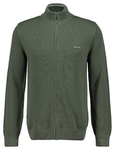 Gant Cotton Piqué Zip Cardigan Dry Green