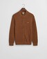 Gant Cotton Piqué Zip Cardigan Hazelnut Melange