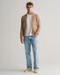 Gant Cotton Piqué Zip Cardigan Vest Donker Khaki